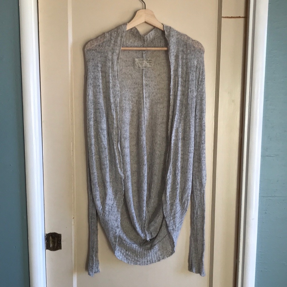 All Saints Spitalfields wool silk blend Rumos open knit cocoon cardigan